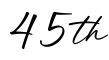 单词45th书写