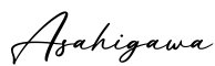 单词Asahigawa书写
