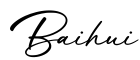单词Baihui书写