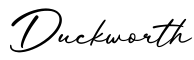 单词Duckworth书写
