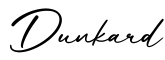 单词Dunkard书写