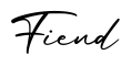 单词Fiend书写