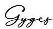 单词Gyges书写