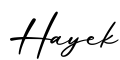 单词Hayek书写
