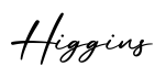 单词Higgins书写