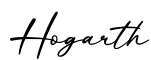 单词Hogarth书写