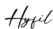 单词Hyfil书写