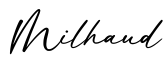 单词Milhaud书写
