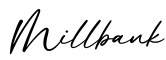 单词Millbank书写