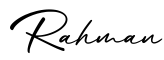 单词Rahman书写