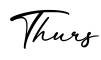 单词Thurs书写