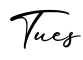 单词Tues书写