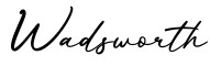 单词Wadsworth书写