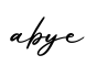 单词abye书写