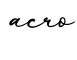 单词acro书写