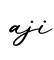 单词aji书写