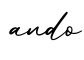单词ando书写