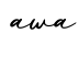 单词awa书写