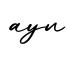单词ayn书写