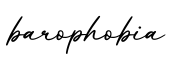 单词barophobia书写