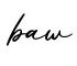 单词baw书写