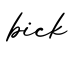 单词bick书写