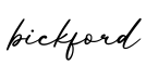 单词bickford书写