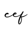 单词cef书写