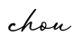 单词chou书写
