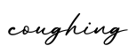 单词coughing书写