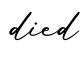 单词died书写