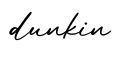 单词dunkin书写
