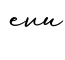 单词evu书写