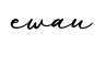 单词ewau书写