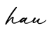 单词hau书写