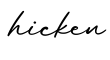 单词hicken书写