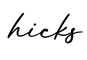 单词hicks书写