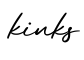 单词kinks书写