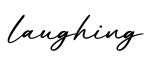 单词laughing书写