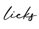 单词licks书写