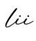 单词lii书写