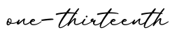 单词one-thirteenth书写