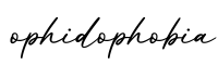 单词ophidophobia书写