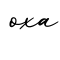 单词oxa书写