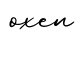 单词oxen书写