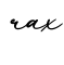 单词rax书写