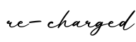 单词re-charged书写