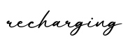 单词recharging书写