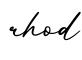 单词rhod书写