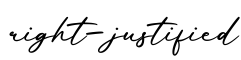 单词right-justified书写